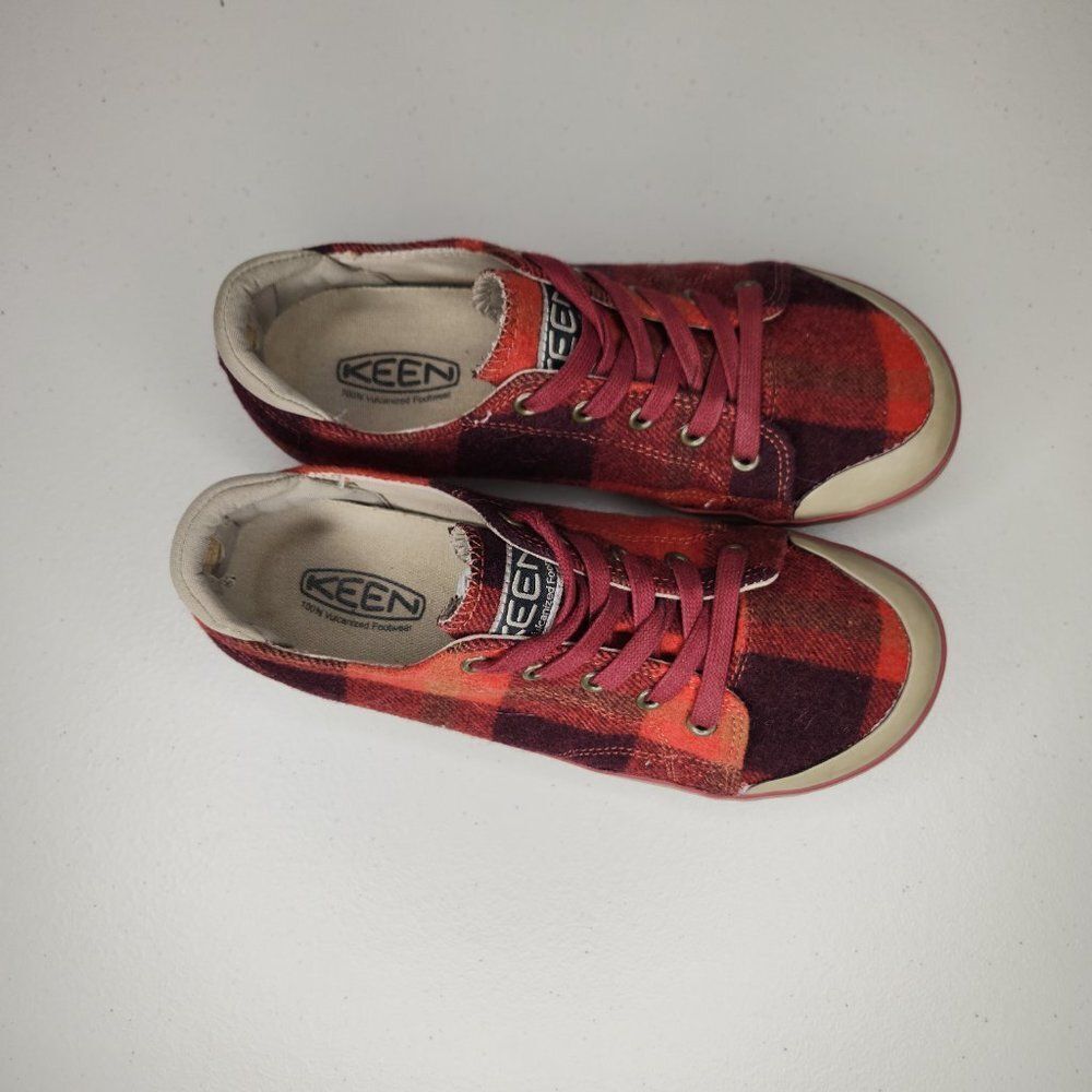 Keen Women Elsa III Red Plaid Wool Flannel Sneaker Size 7.5 - Picture 3 of 8